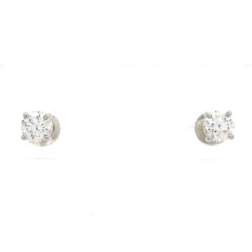 Tiffany & Co. Solitaire Earrings Pt950 Diamond